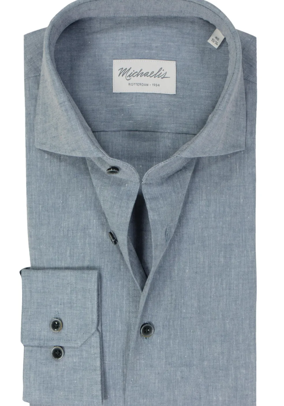 Michaelis slim fit heren overhemd, popeline, blauw