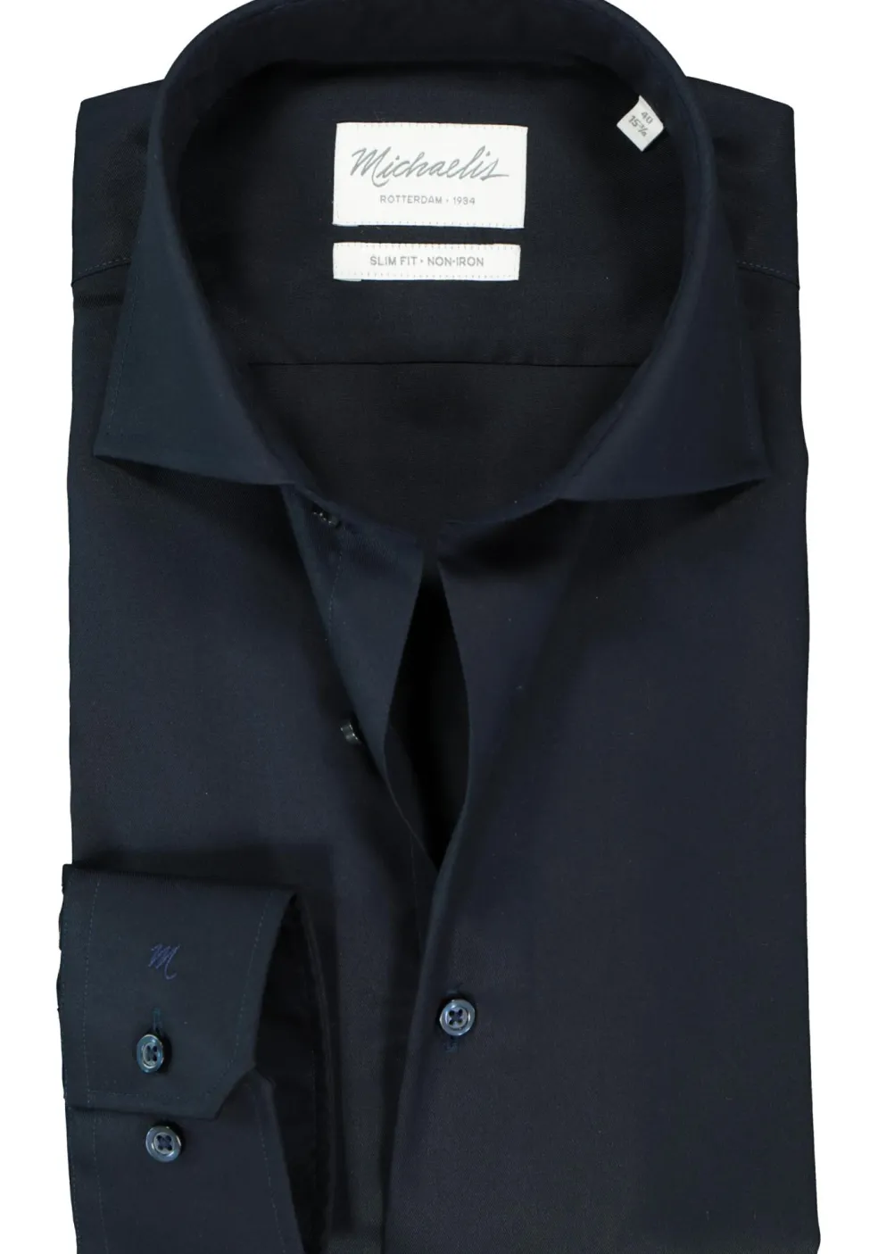 Michaelis slim fit overhemd, Oxford, navy blauw