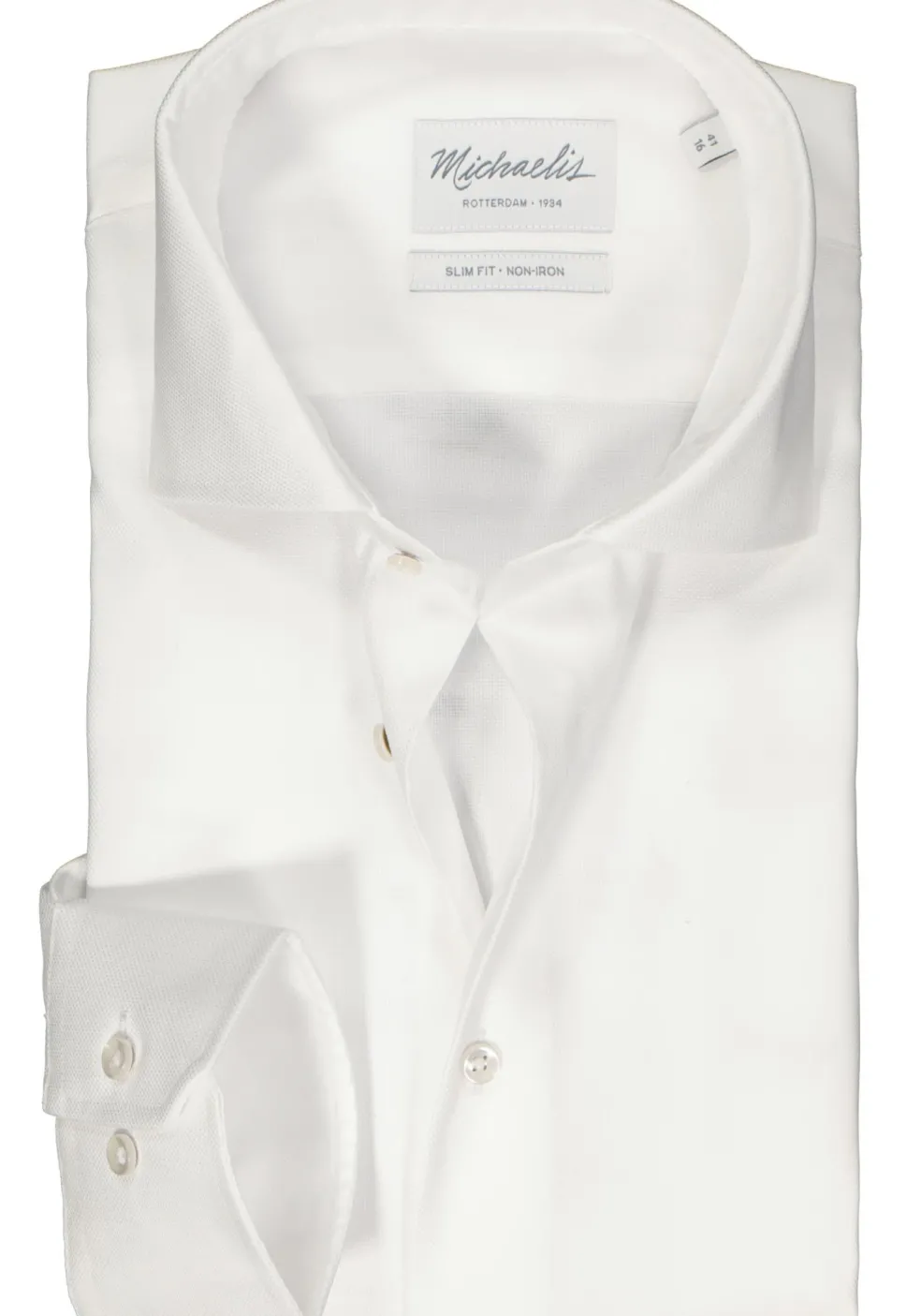 Michaelis slim fit overhemd, Oxford, wit