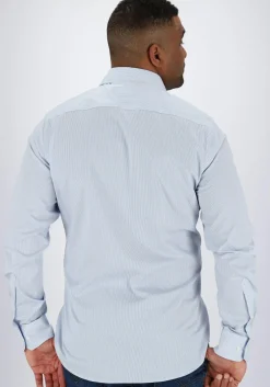 Michaelis Slim Fit overhemd, poplin, lichtblauw met wit gestreept