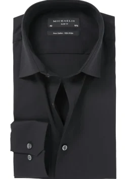 Michaelis slim fit overhemd, twill, zwart