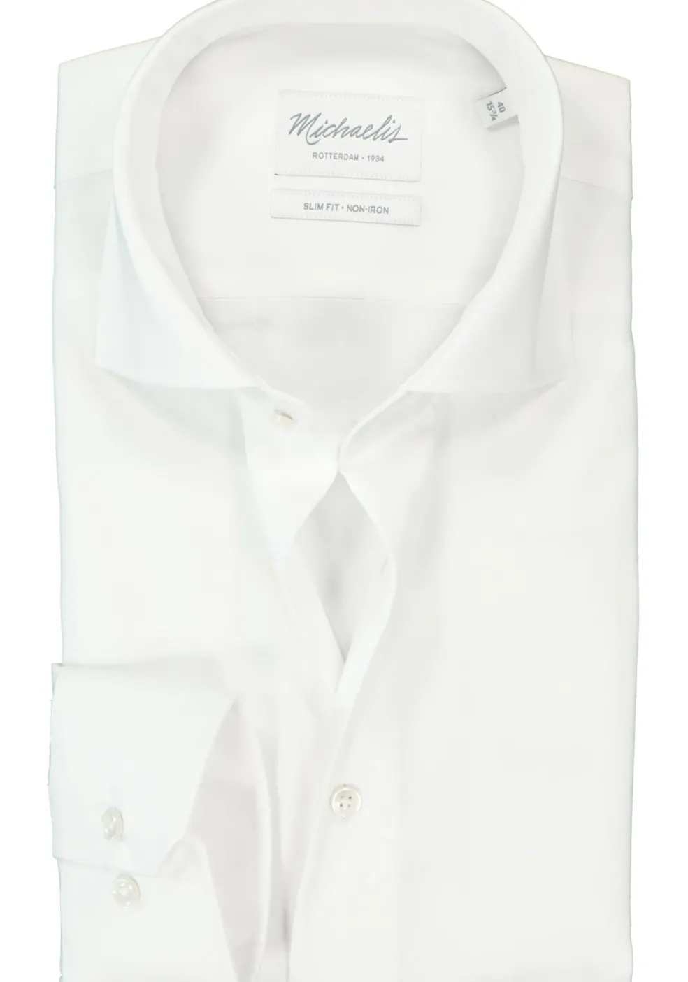 Michaelis slim fit overhemd, twill, wit