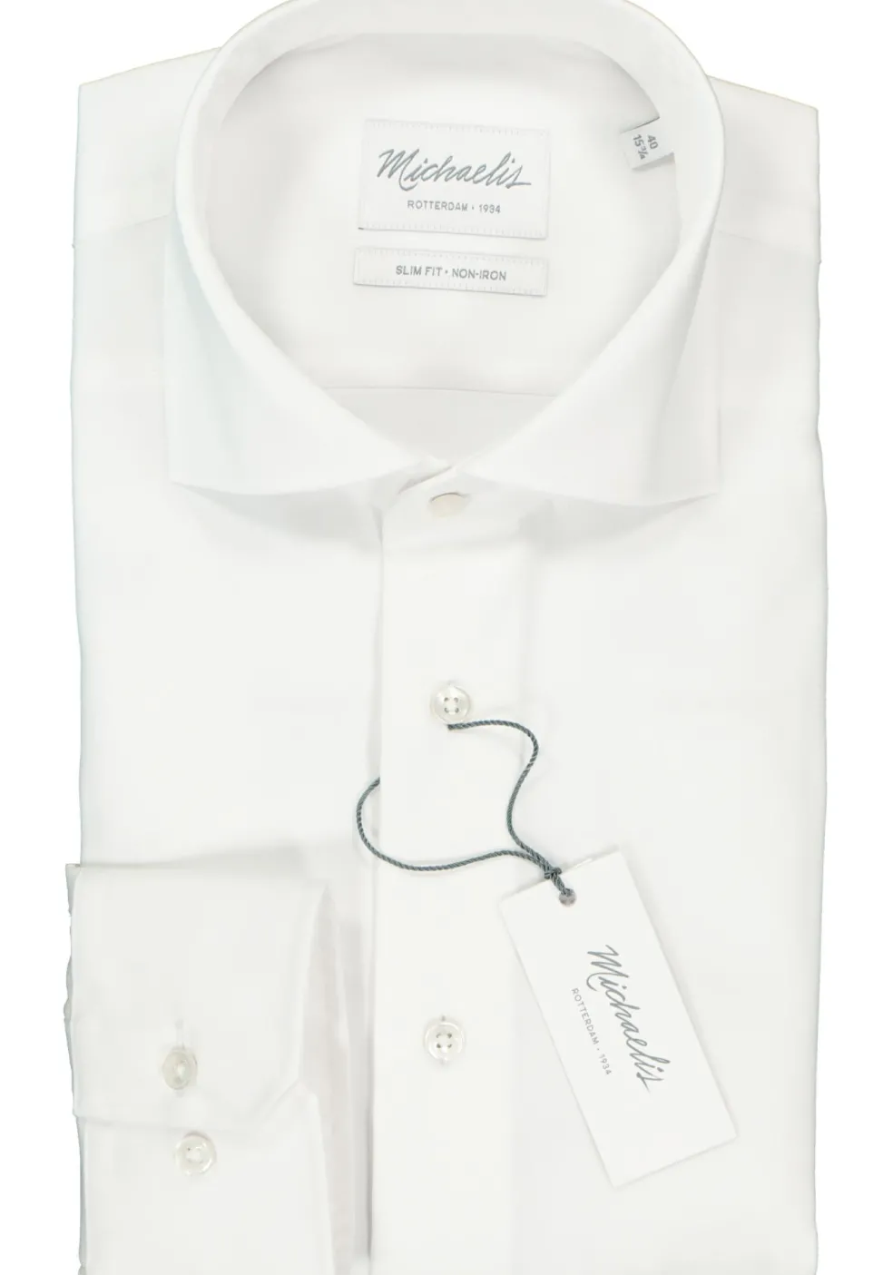 Michaelis slim fit overhemd, twill, wit