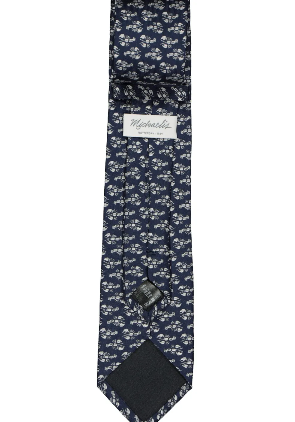 Michaelis stropdas, blauw met kreeftjes