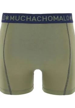 Muchachomalo boxershorts (2-pack), heren boxers normale lengte, blauw en olijfgroen