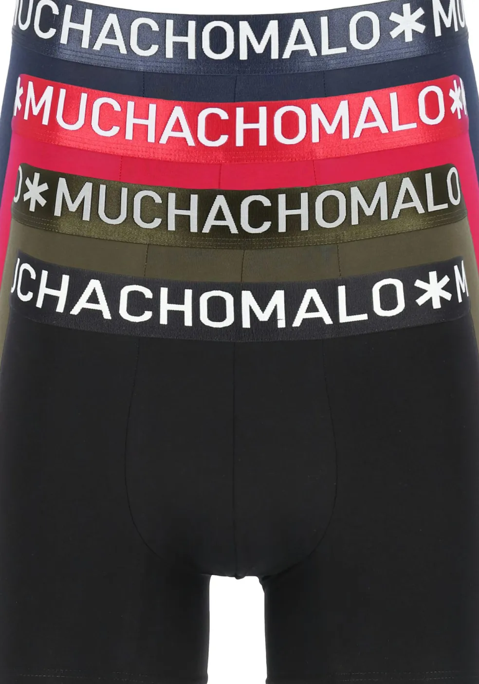 Muchachomalo Light Cotton boxershorts (4-pack), heren boxers normale lengte, blauw, groen, rood en zwart