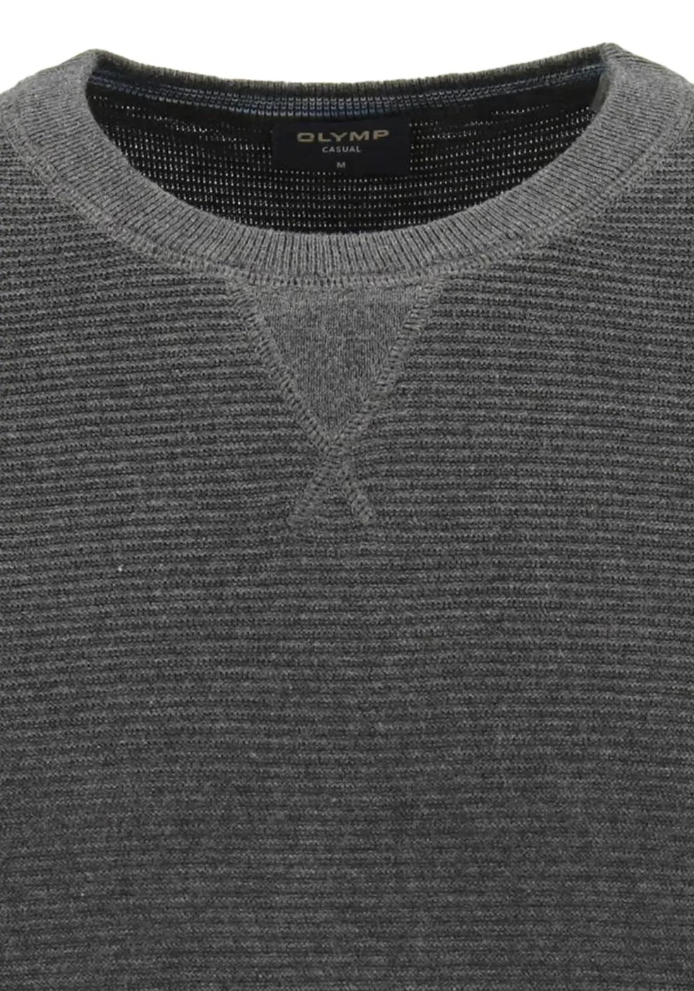 OLYMP Casual modern fit pullover katoen, antraciet