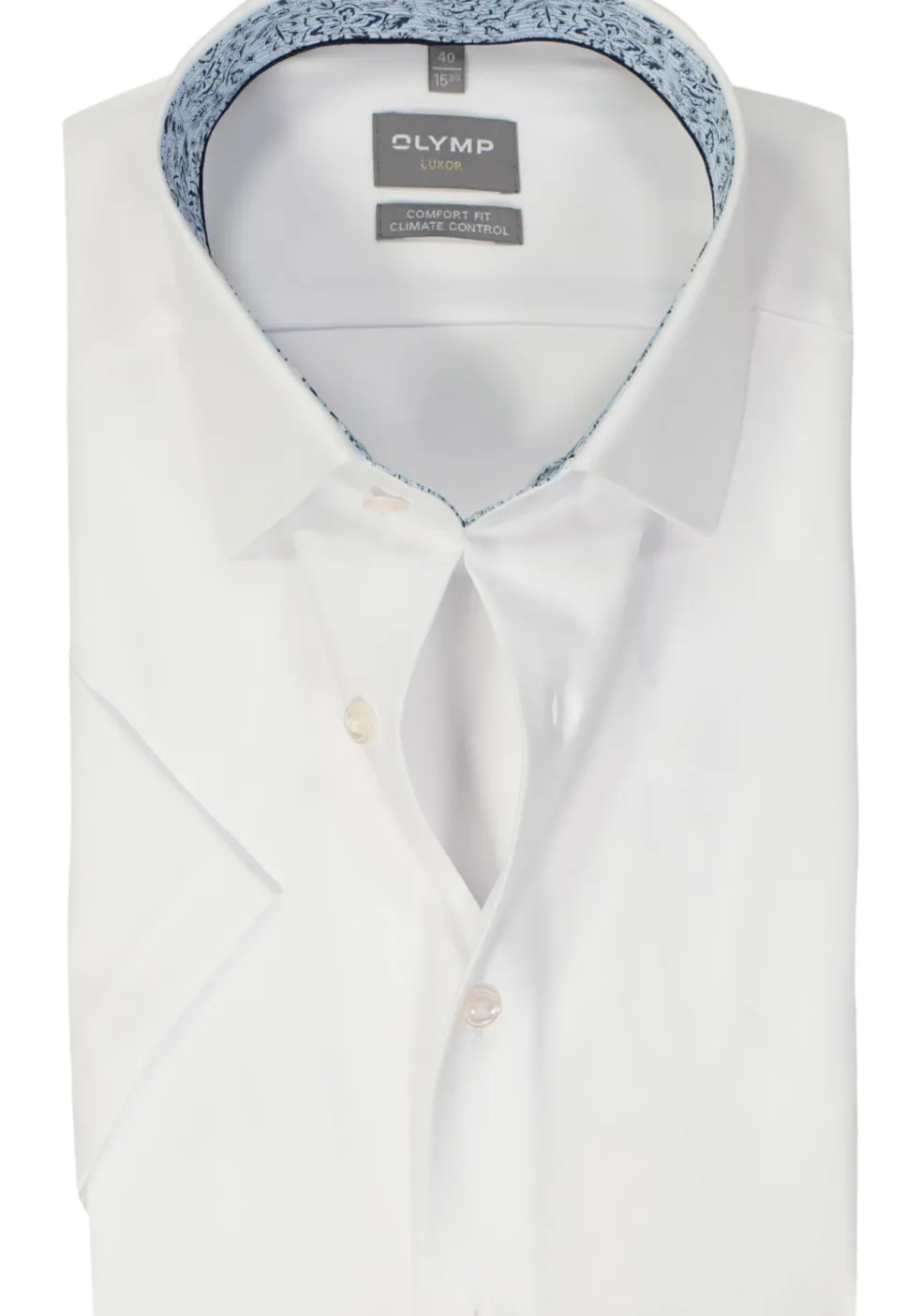 OLYMP comfort fit overhemd, korte mouw, twill, wit