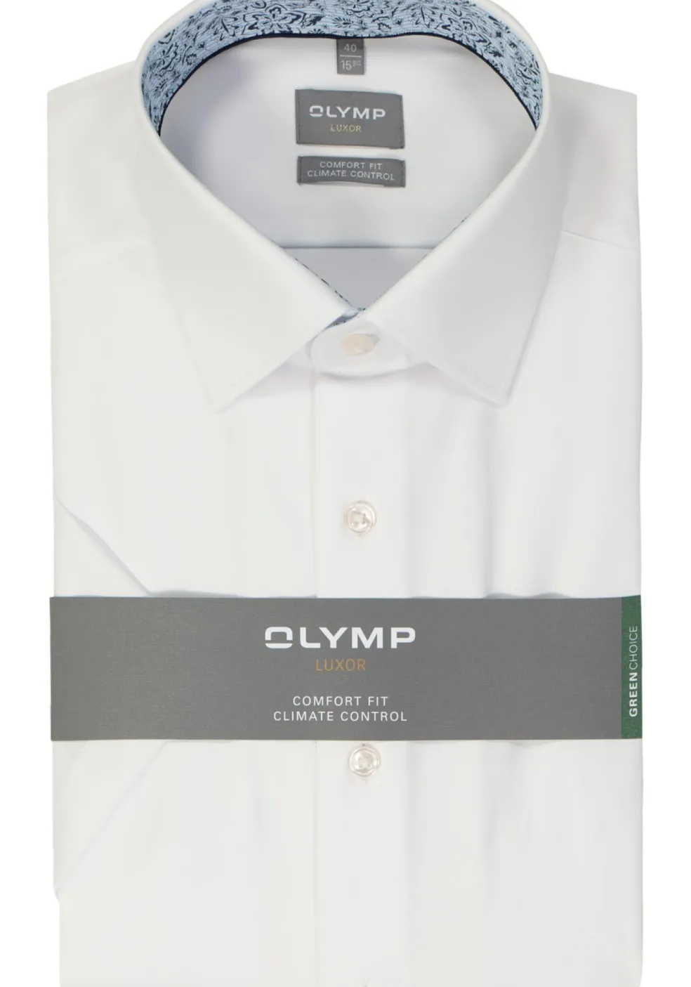 OLYMP comfort fit overhemd, korte mouw, twill, wit