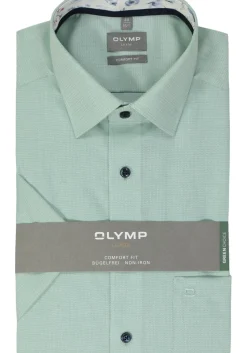 OLYMP comfort fit overhemd, korte mouw, structuur, groen