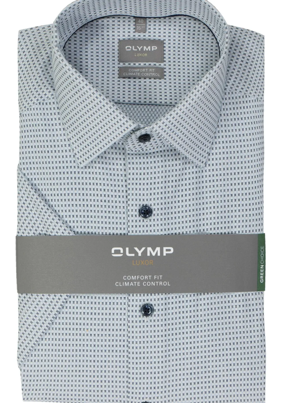 OLYMP comfort fit overhemd, korte mouw, structuur, lichtblauw