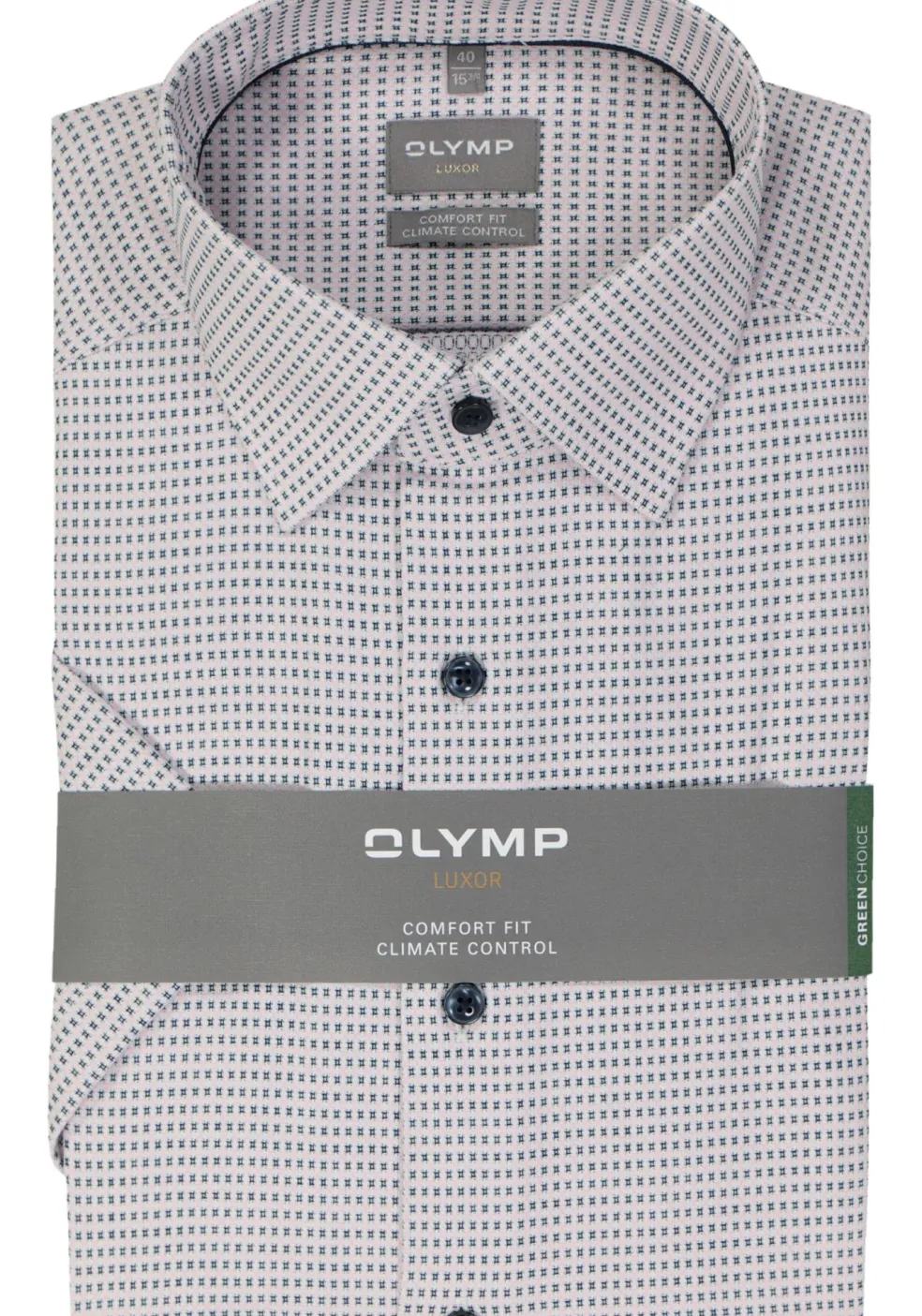 OLYMP comfort fit overhemd, korte mouw, structuur, roze