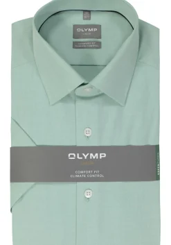 OLYMP comfort fit overhemd, korte mouw, twill, lichtgroen