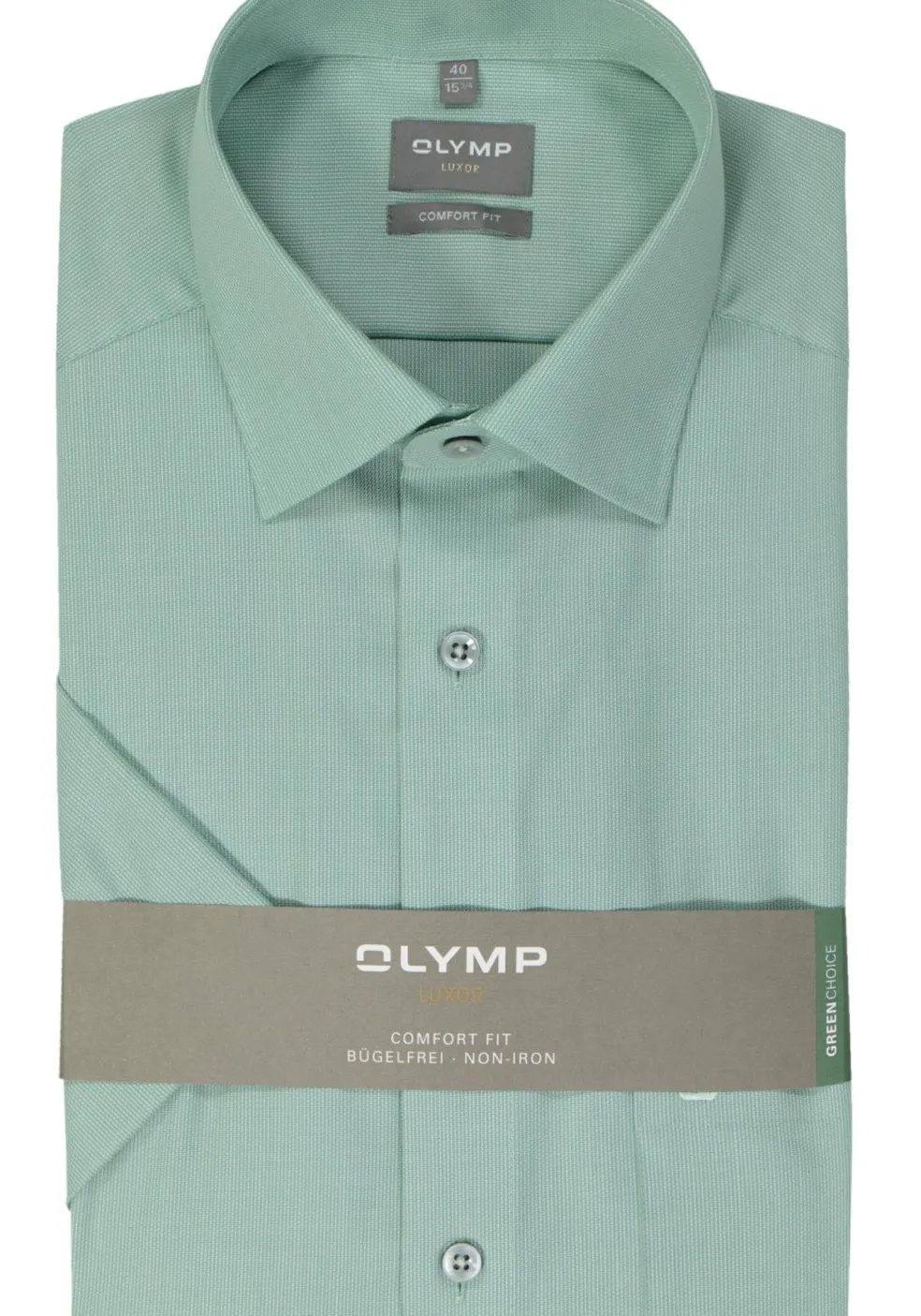 OLYMP comfort fit overhemd, korte mouw, structuur, groen