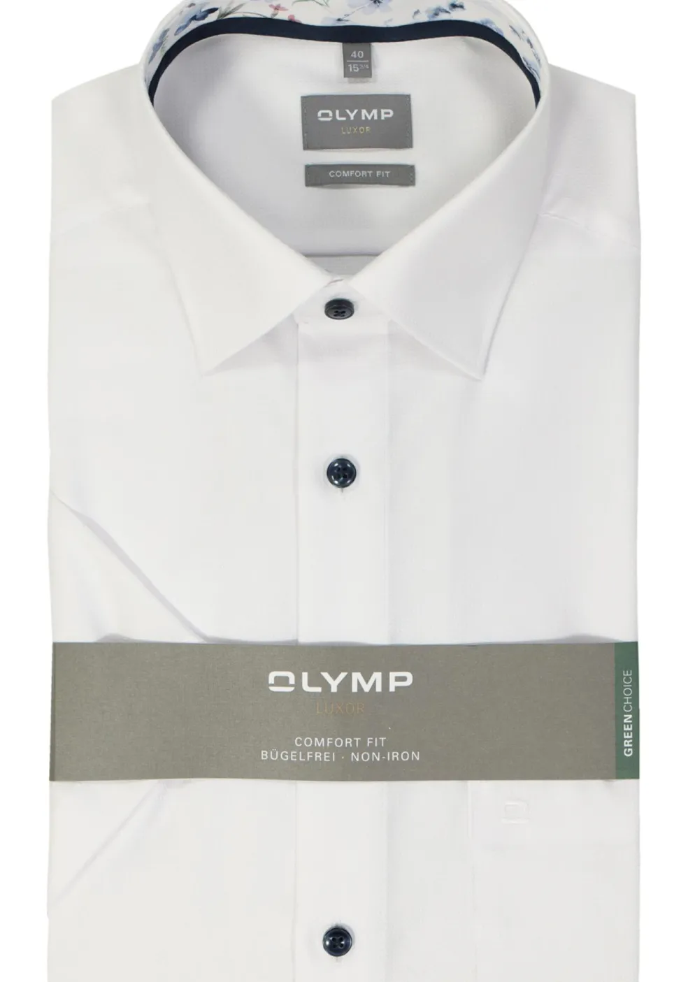 OLYMP comfort fit overhemd, korte mouw, structuur, wit