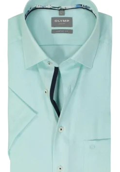 OLYMP comfort fit overhemd, korte mouw, structuur, mint groen