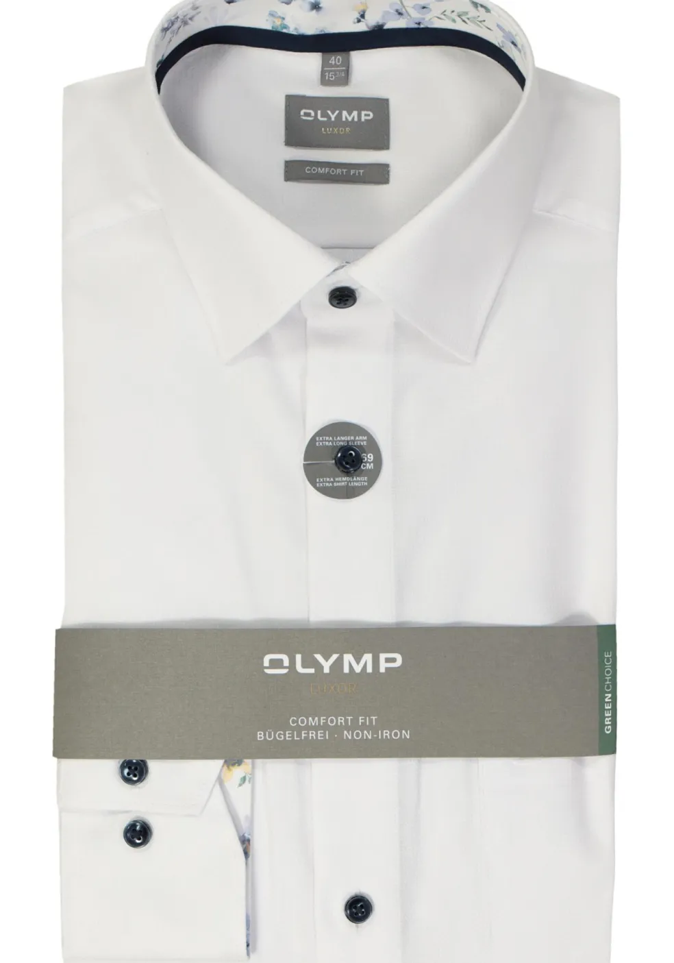 OLYMP comfort fit overhemd, mouwlengte 7, structuur, wit