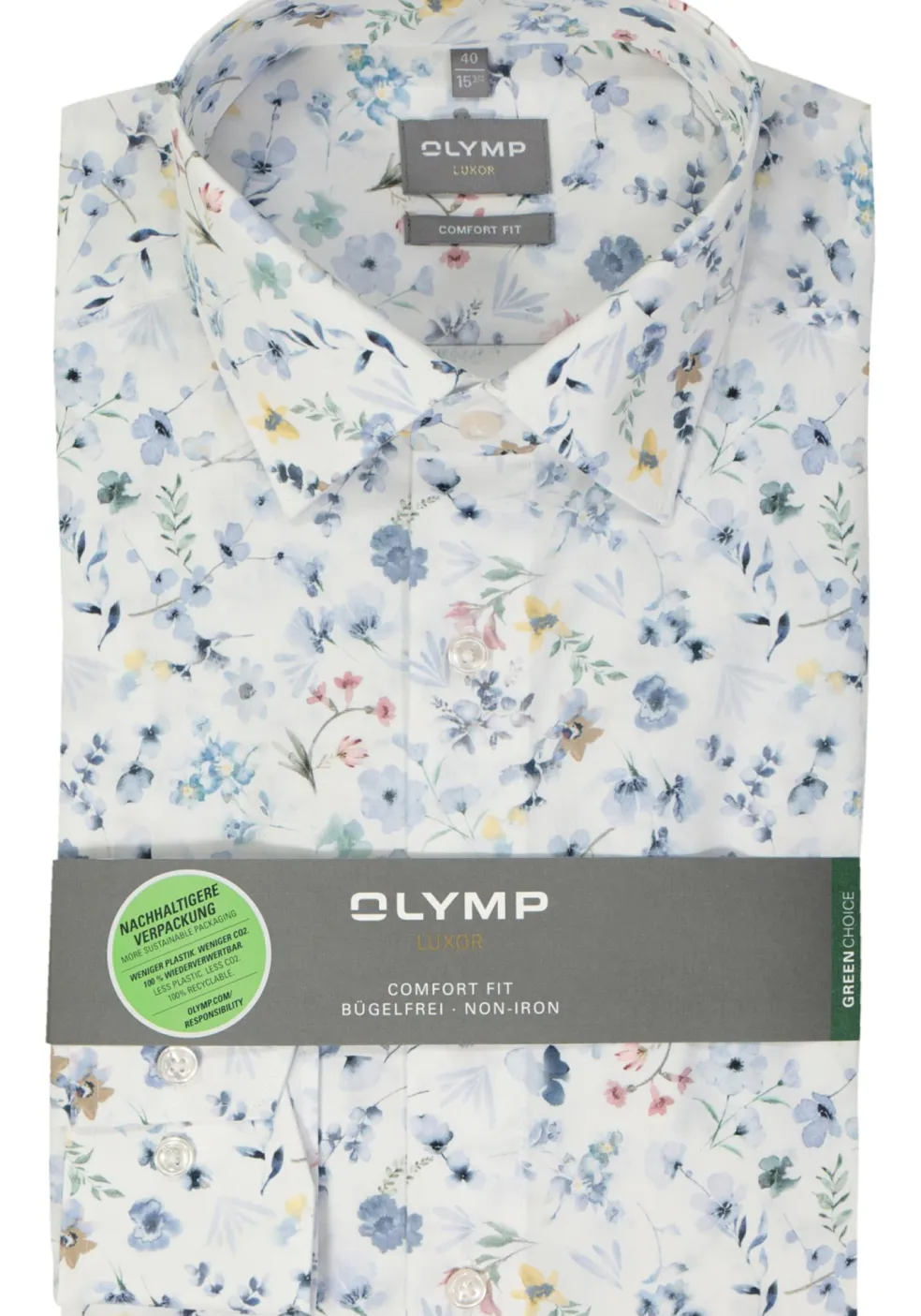 OLYMP comfort fit overhemd, popeline, wit dessin
