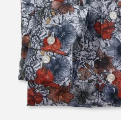 OLYMP comfort fit overhemd, popeline, wit dessin