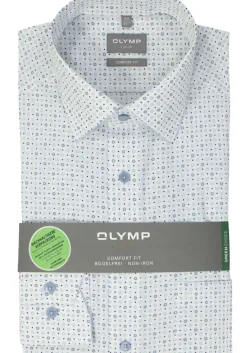 OLYMP comfort fit overhemd, popeline, wit dessin