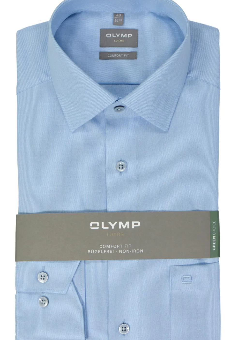 OLYMP comfort fit overhemd, structuur, lichtblauw