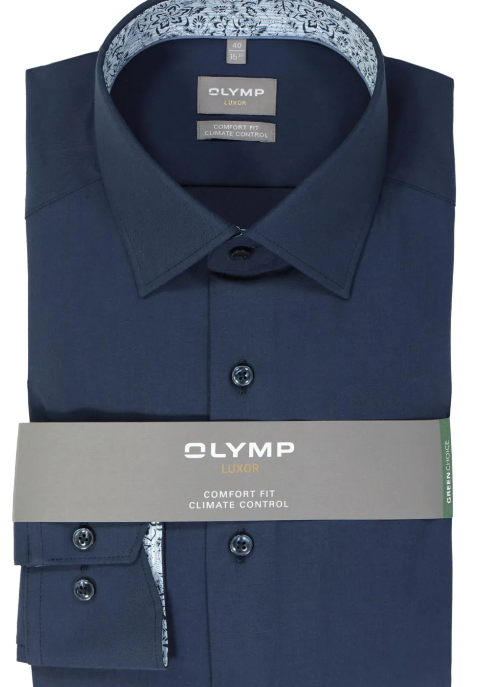 OLYMP comfort fit overhemd, twill, marine blauw
