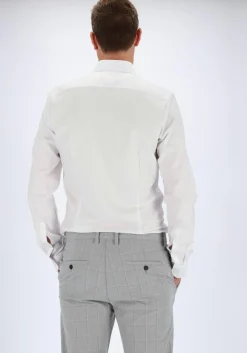 OLYMP Level 5 body fit overhemd, mouwlengte 7, wit diamant twill