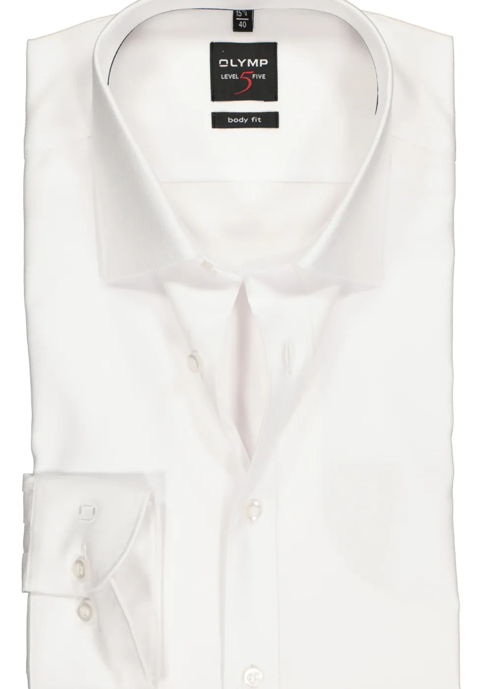 OLYMP Level 5 body fit overhemd, wit twill