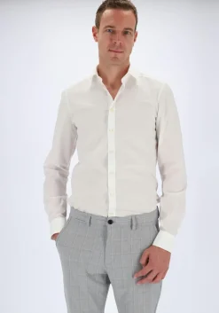OLYMP Level 5 body fit overhemd, mouwlengte 7, beige