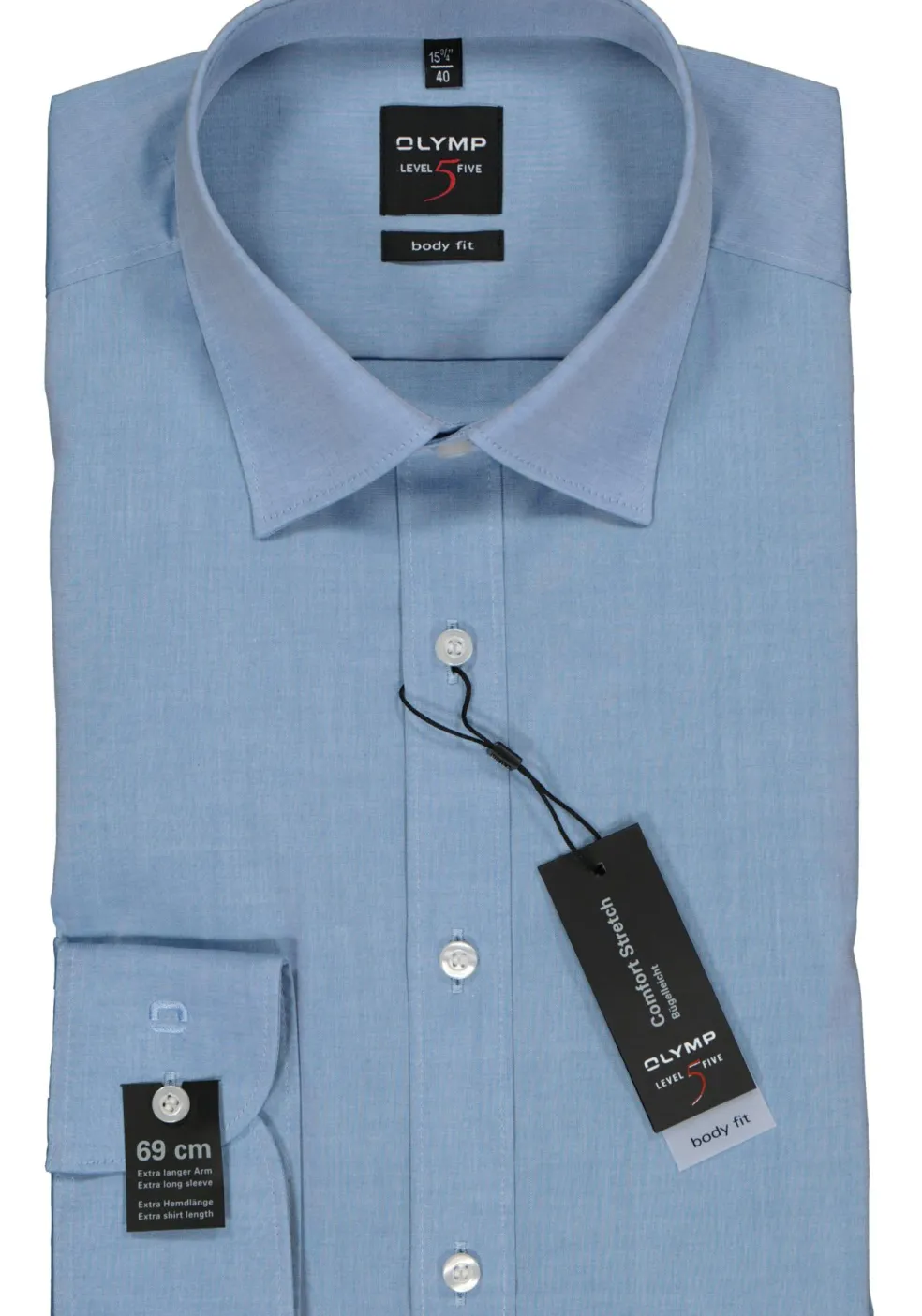 OLYMP Level 5 body fit overhemd, blauw