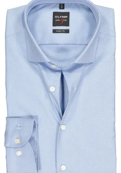 OLYMP Level 5 body fit overhemd, lichtblauw diamant twill