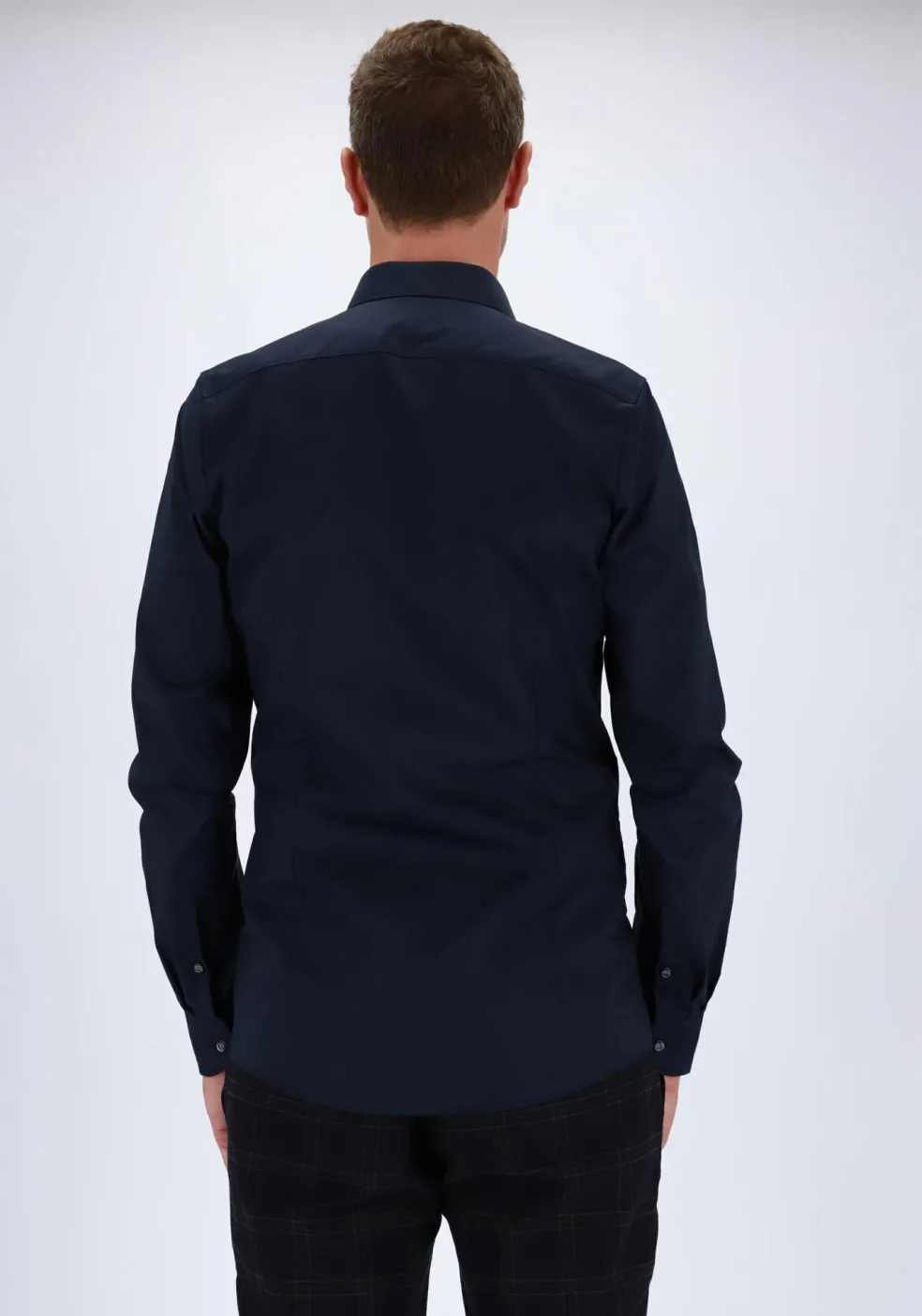 OLYMP Level 5 body fit overhemd, mouwlengte 7, nacht blauw