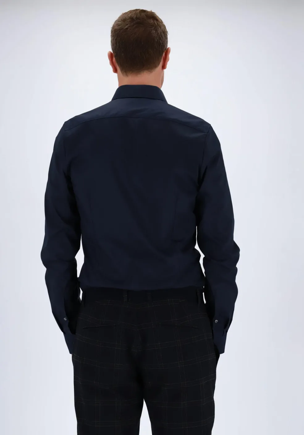 OLYMP Level 5 body fit overhemd, mouwlengte 7, nacht blauw