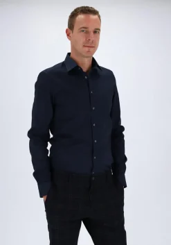 OLYMP Level 5 body fit overhemd, mouwlengte 7, nacht blauw