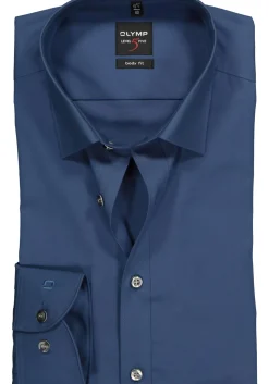OLYMP Level 5 body fit overhemd, rook blauw