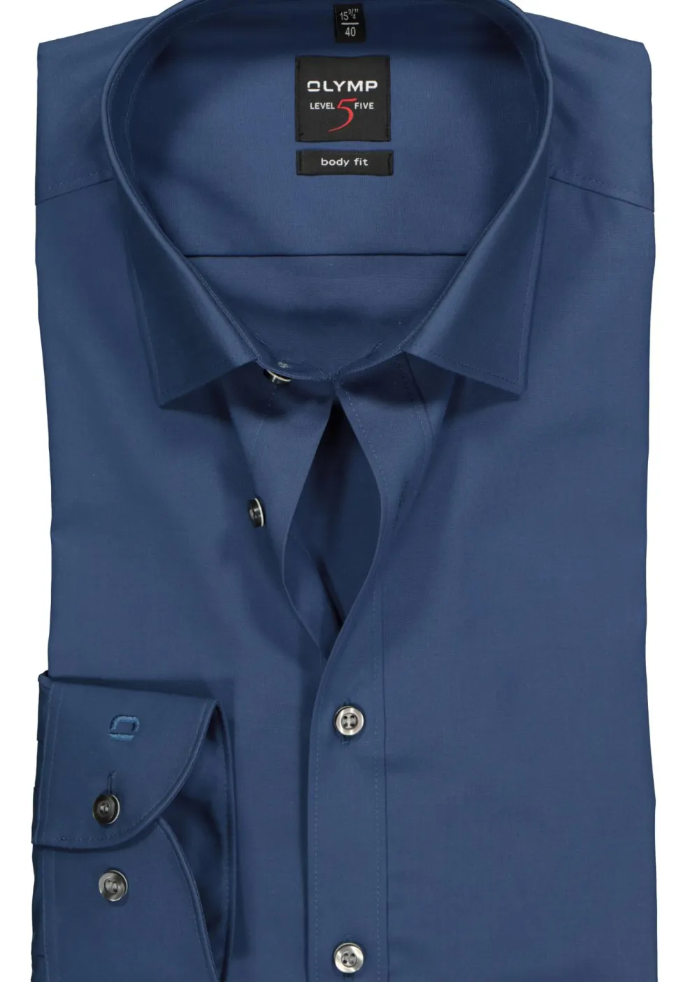 OLYMP Level 5 body fit overhemd, rook blauw
