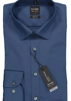 OLYMP Level 5 body fit overhemd, rook blauw
