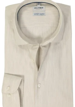 OLYMP Level 5 body fit overhemd, twill, beige