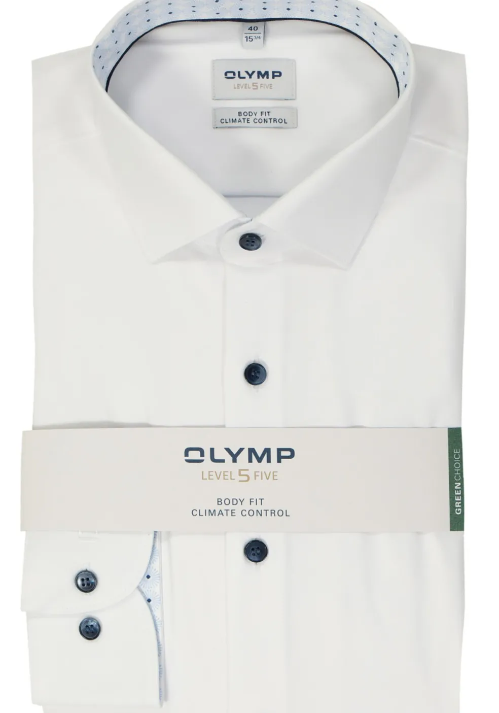 OLYMP 24/7 Level 5 body fit overhemd, mouwlengte 7, twill, wit
