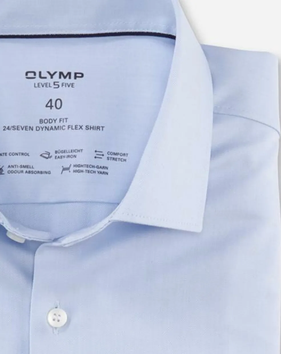OLYMP 24/7 Level 5 body fit overhemd, twill, lichtblauw