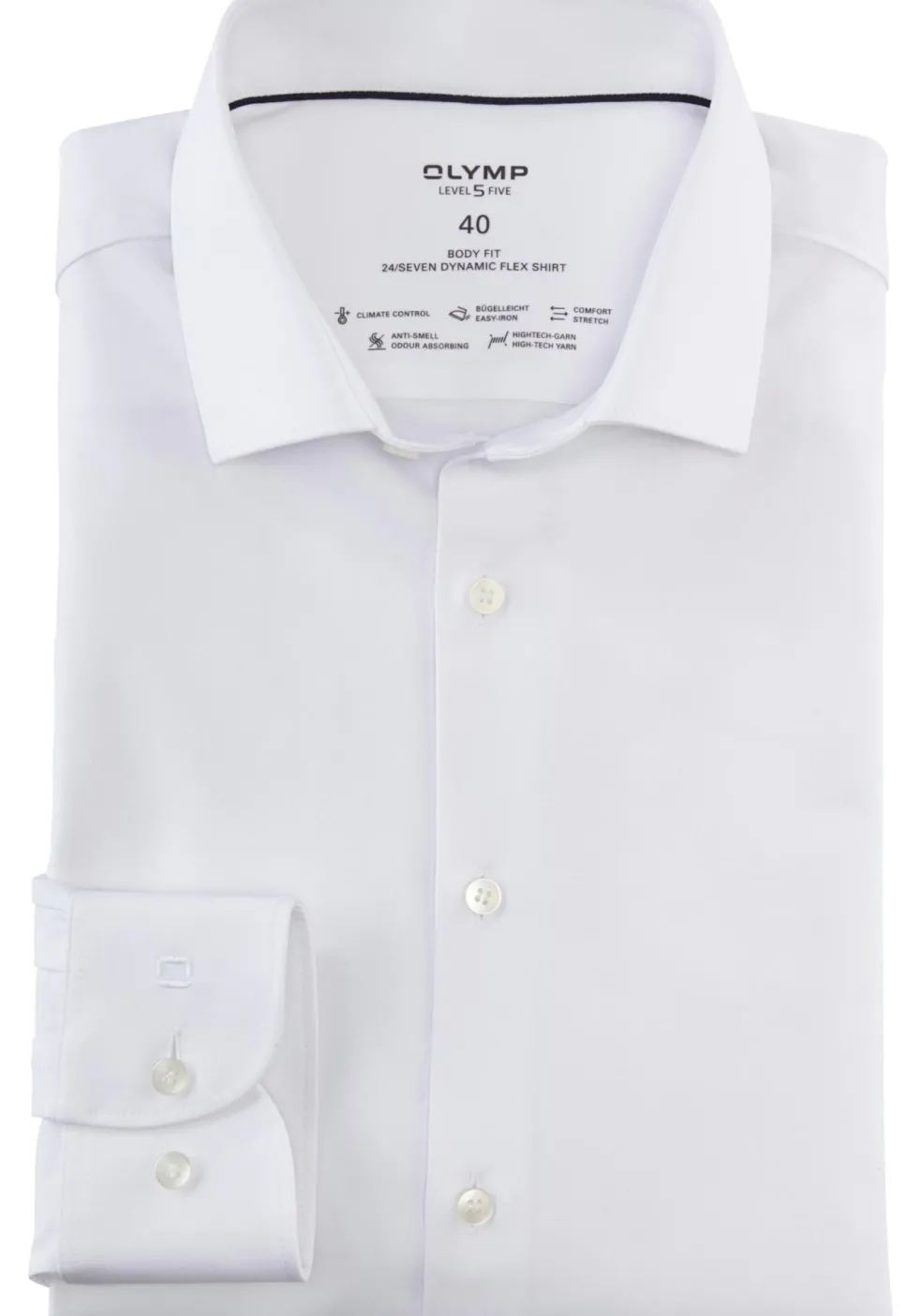 OLYMP 24/7 Level 5 body fit overhemd, twill, wit