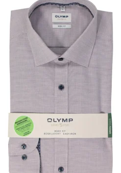 OLYMP Level 5 body fit overhemd, , paars