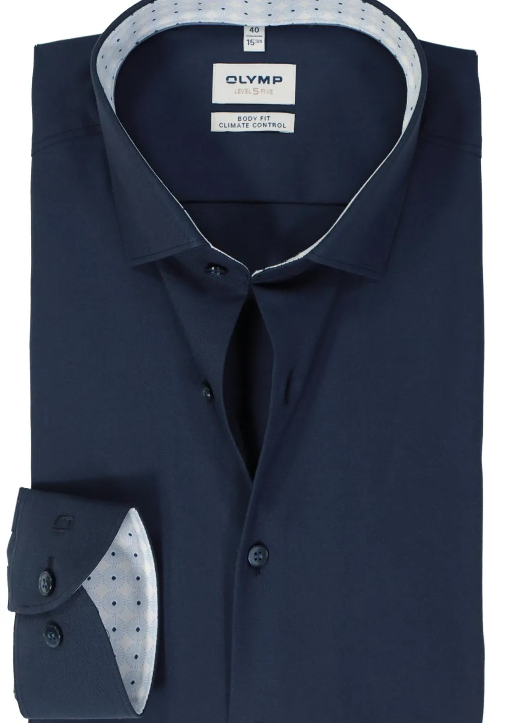 OLYMP 24/7 Level 5 body fit overhemd, twill, marine blauw
