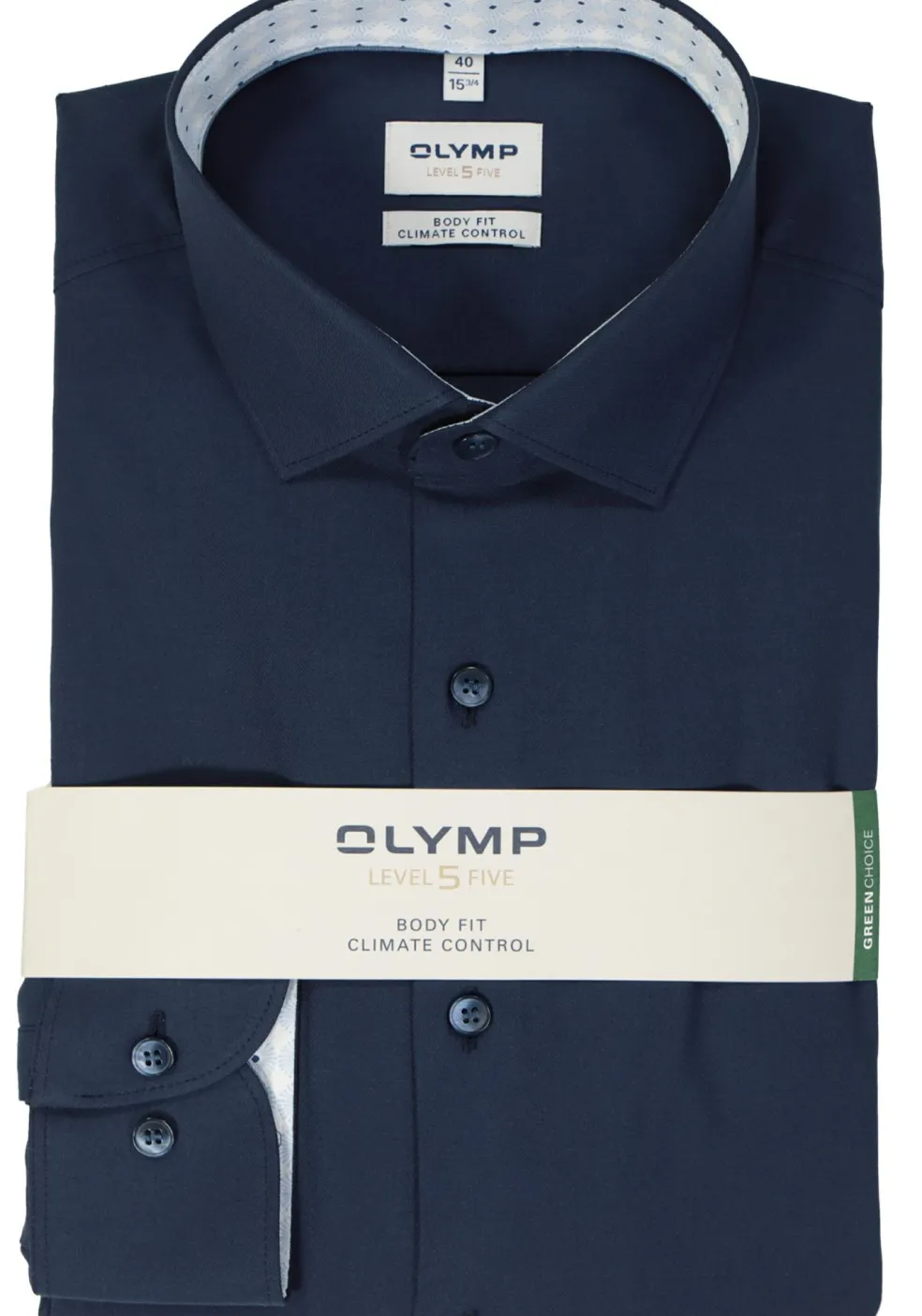 OLYMP 24/7 Level 5 body fit overhemd, twill, marine blauw