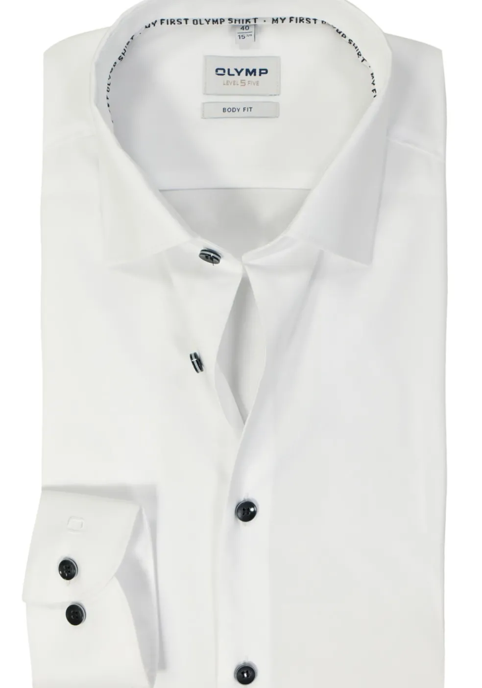 OLYMP Level 5 body fit overhemd, twill, wit