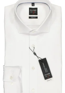 OLYMP Level 5 body fit overhemd, wit diamant twill