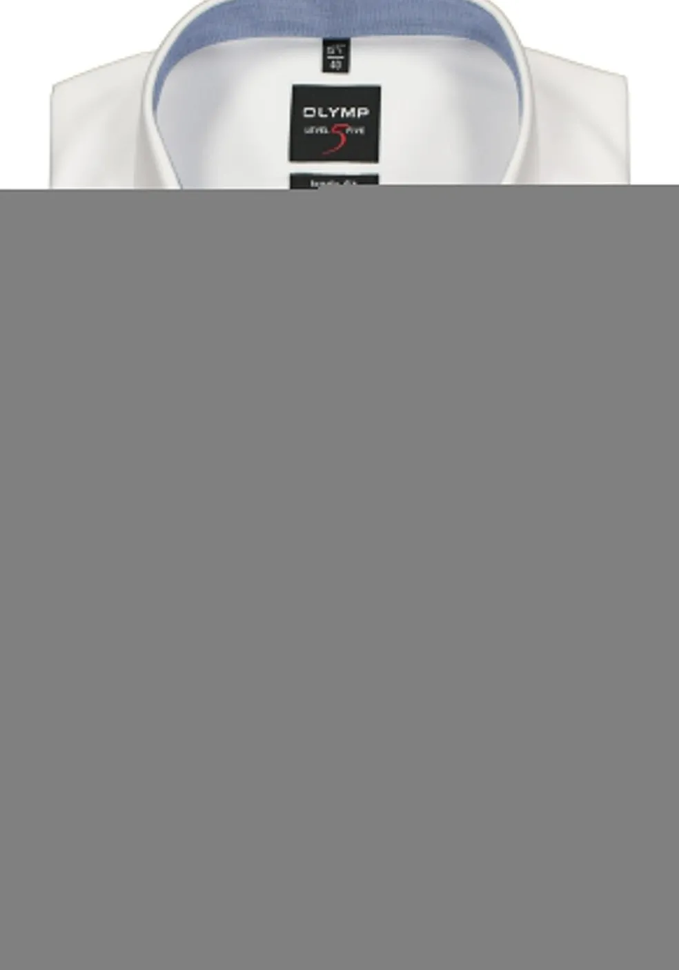 OLYMP Level 5 body fit overhemd, wit structuur (blauw contrast)