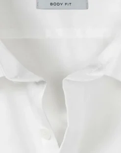 OLYMP Level 5 body fit smoking overhemd, mouwlengte 7, popeline, lichtbeige