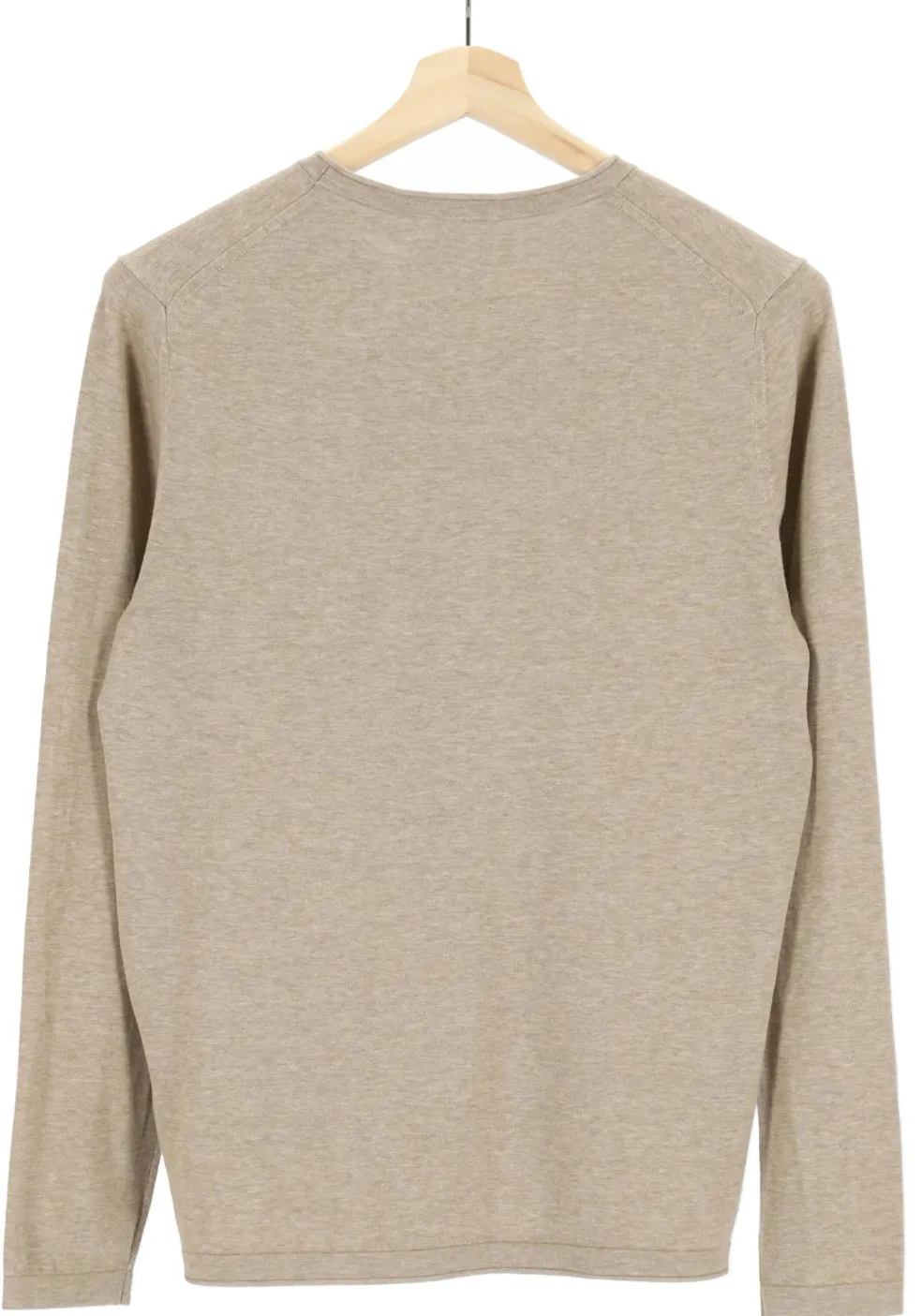 OLYMP Level 5 body fit trui katoen, O-hals, beige
