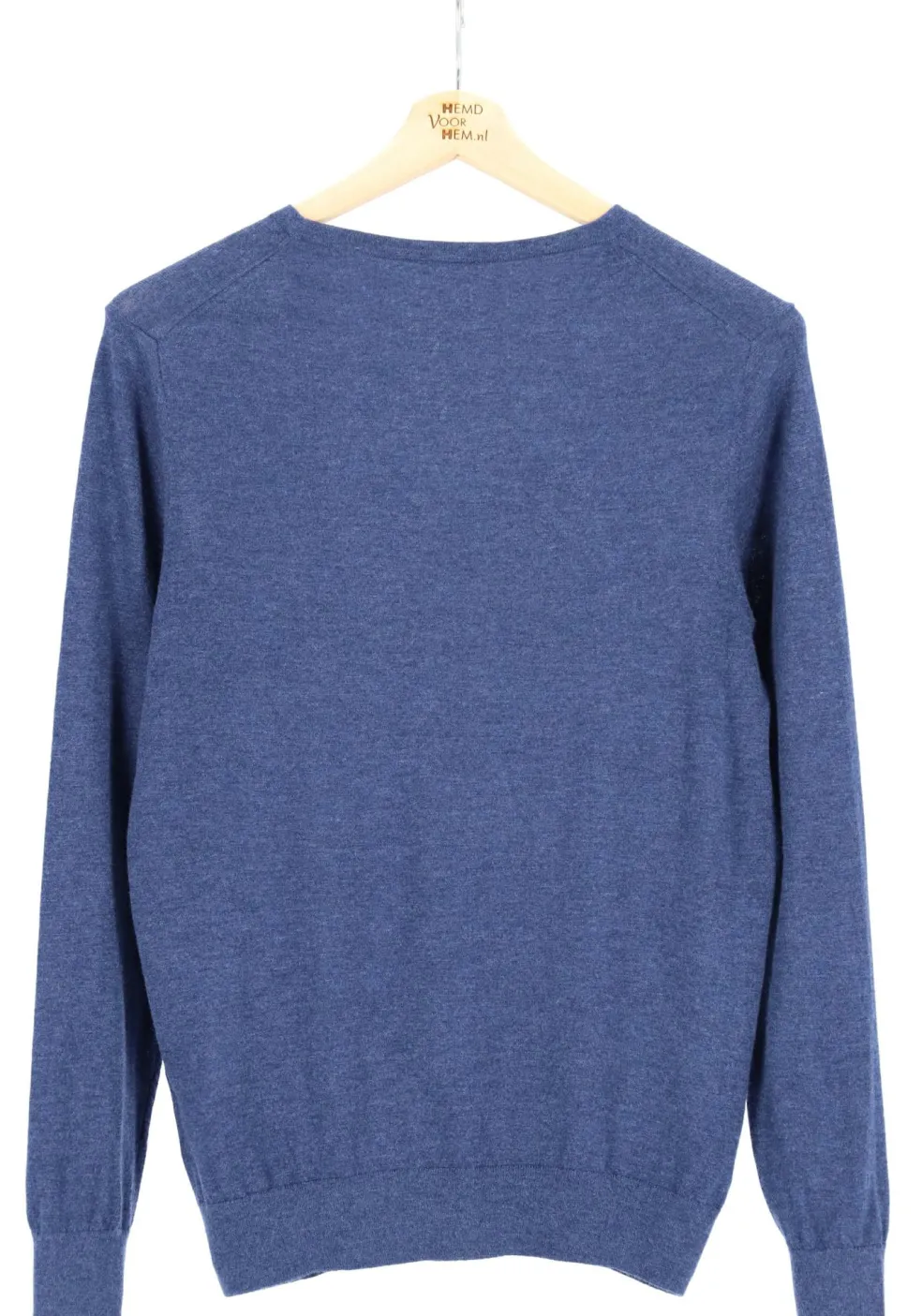OLYMP Level 5 body fit trui wol met zijde, O-hals, royal blauw